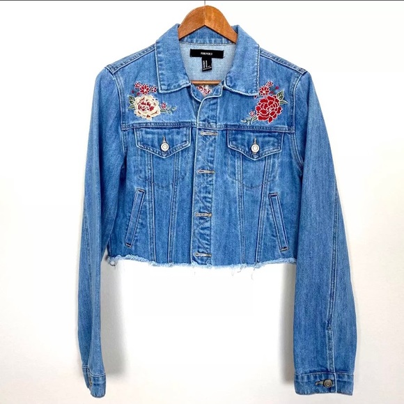 Forever 21 Jackets & Blazers - Forever 21 embroidered denim jacket